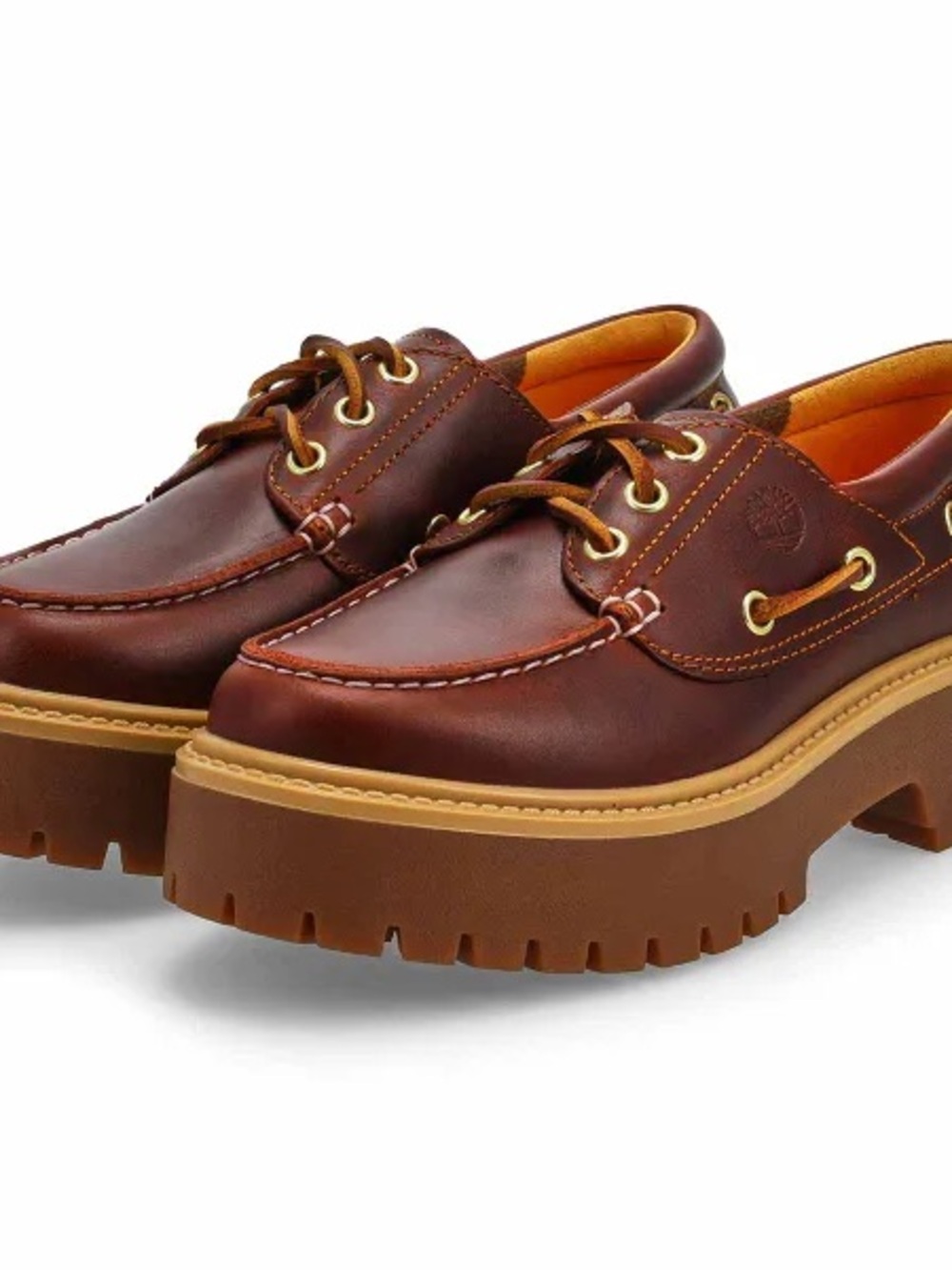 LIKE NEW! Timberland Women’s Brown Leather Lug-Soled Boat Shoes - Picture 4 of 6